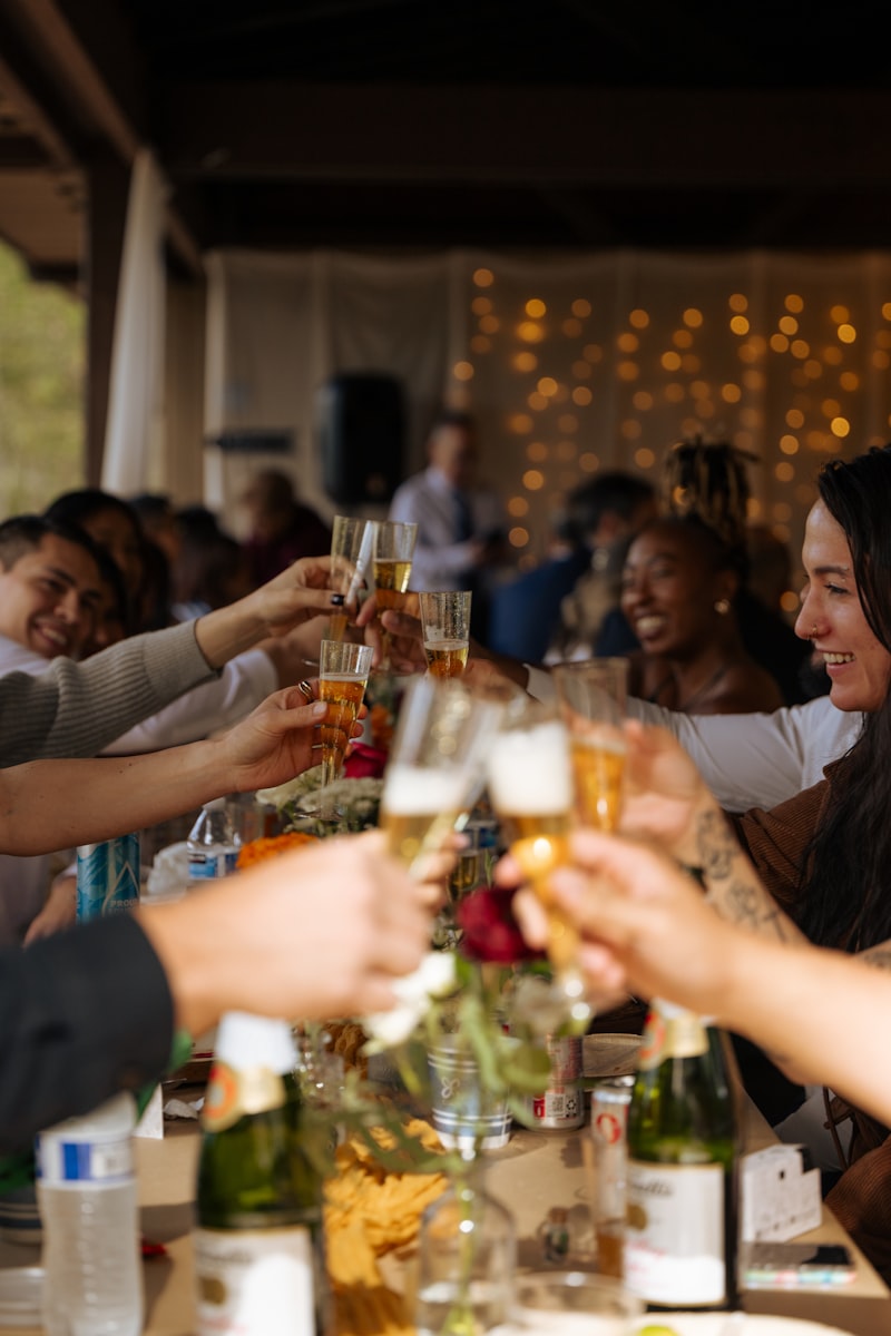 A family celebrating at a bar or bat mitzvah