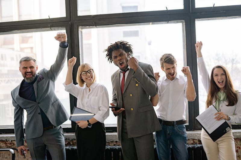 Colleagues celebrating together